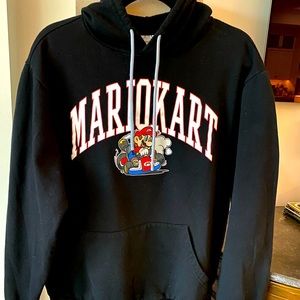 New (without tags) Black Mens Hooded Mario Kart Sweatshirt size Large